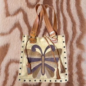 Vintage Dolce & Gabbana Suede Butterfly Tote